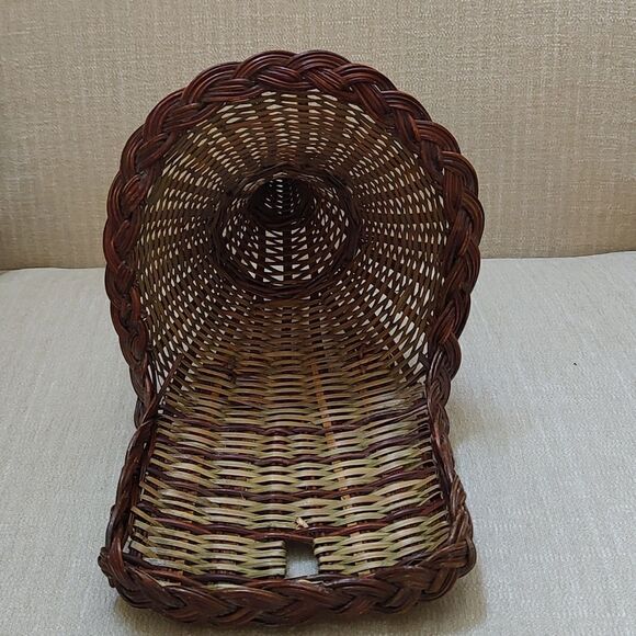 Wicker Cornucopia Basket Painted Fall Leaves Hanging Wall Pocket Decor Piece - Picture 7 of 10